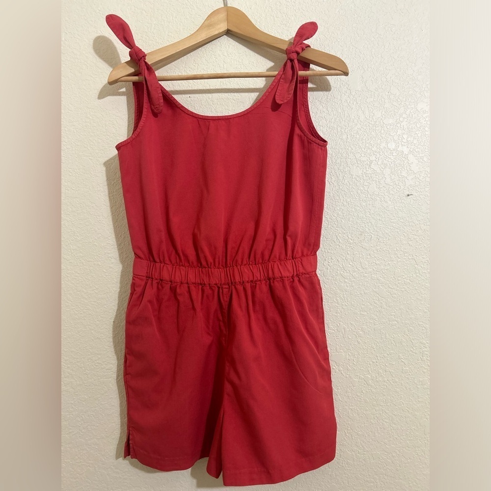 Madewell Red Jumpsuit Relaxed Fit Romper